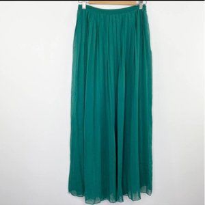 Urban Outfitters Sparkle & Fade green pleated maxi skirt size S